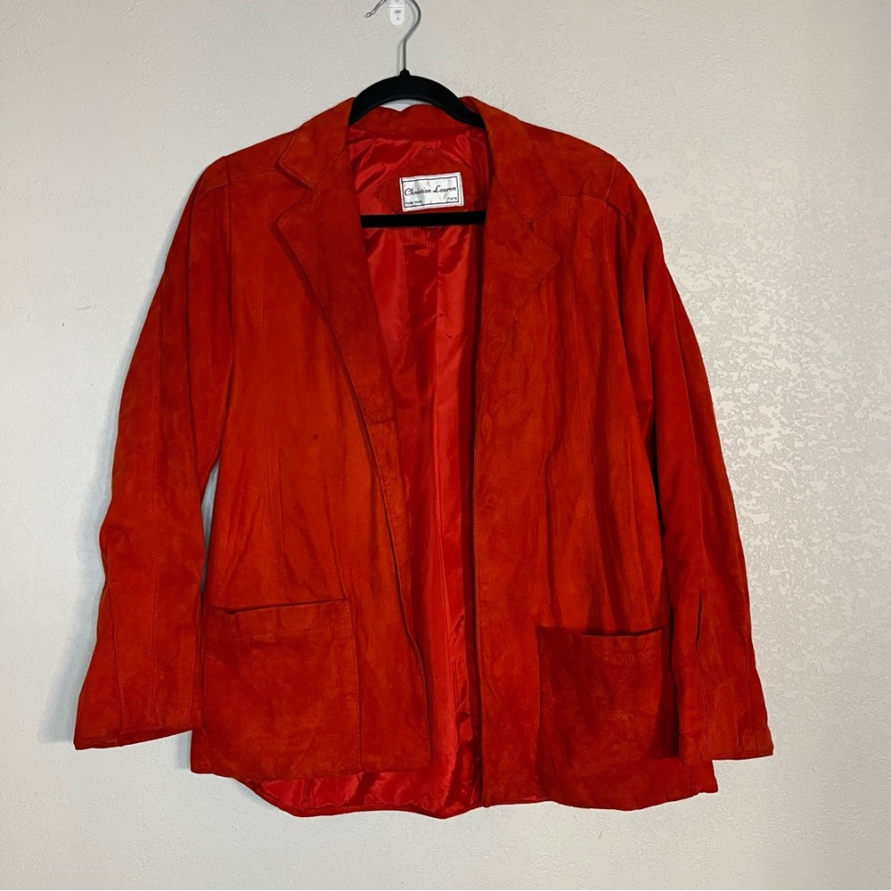 CHRISTIAN LAUREN vintage red leather blazer Small